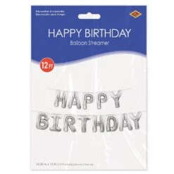 Happy Birthday Party Balloon Streamer - Silver (6 Per Case) -Bulk Party Supplies Shop 53911 S i3 f3753364 79fe 4bdc 861b 32ca395b0bd6