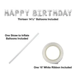 Happy Birthday Party Balloon Streamer - Silver (6 Per Case) -Bulk Party Supplies Shop 53911 S i4 b15d439a 5b66 40e3 ae8b 7dbffbb20508