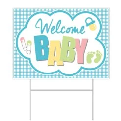 Plastic Welcome Baby Yard Sign