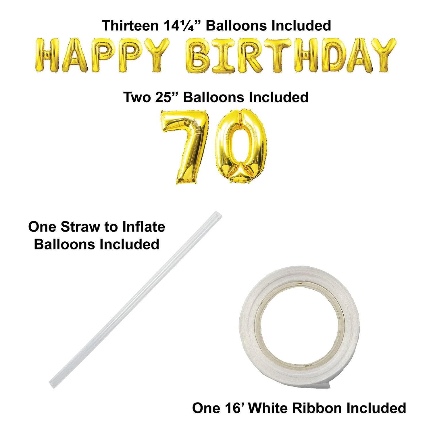 Happy Birthday Party 70th Balloon Streamer (6 Per Case) 5 Happy Birthday Party 70th Balloon Streamer (6 Per Case) - Image 5