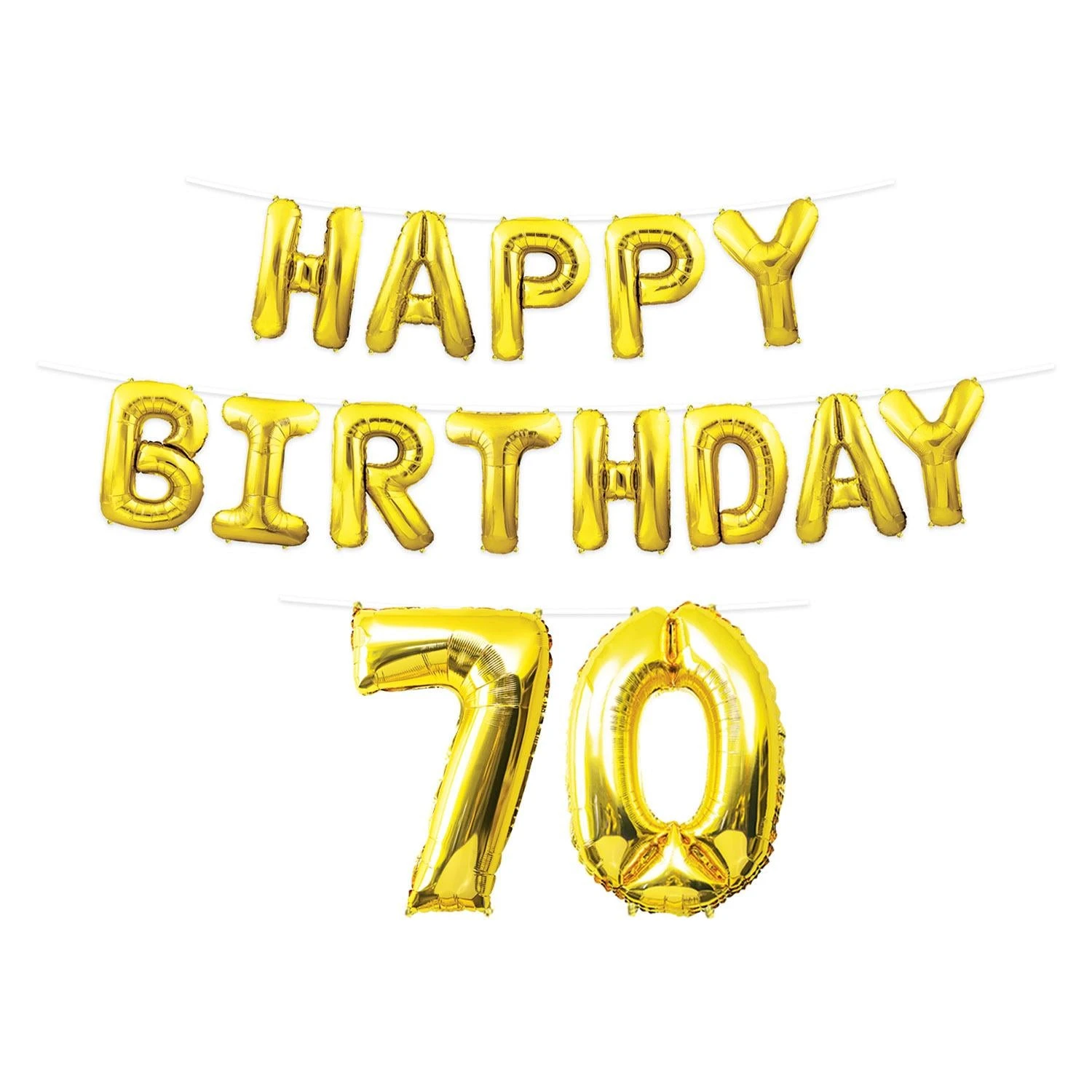 Happy Birthday Party 70th Balloon Streamer (6 Per Case) 1 Happy Birthday Party 70th Balloon Streamer (6 Per Case)