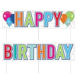 Plas Jumbo Happy Birthday Party Yard Sign Set