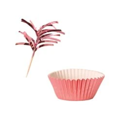 Metallic Party Cupcake Liners & Picks - Rose Gold (144 Per Case)