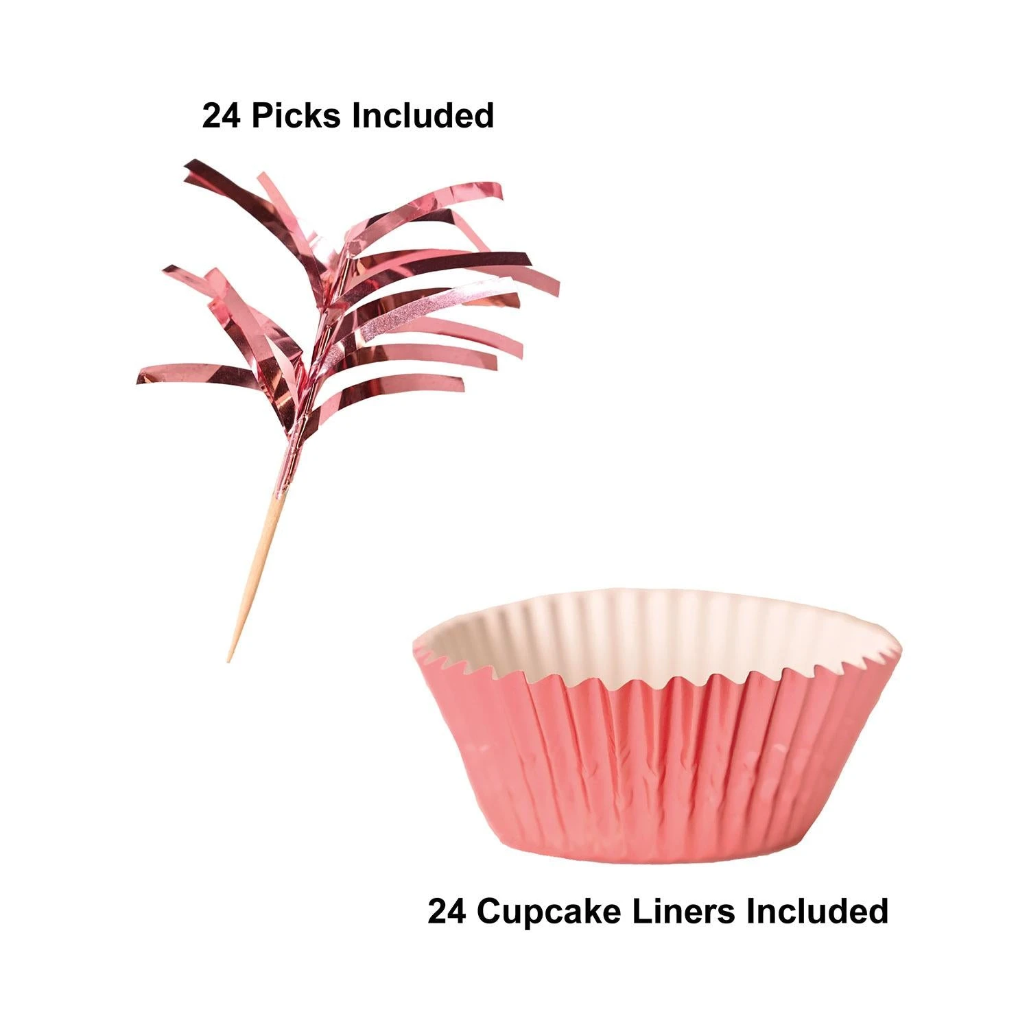 Metallic Party Cupcake Liners & Picks - Rose Gold (144 Per Case) 5 Metallic Party Cupcake Liners & Picks - Rose Gold (144 Per Case) - Image 5