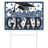 Plastic Blue Congrats Grad Graduation Party Yard Sign (6 Per Case) -Bulk Party Supplies Shop 53921 B