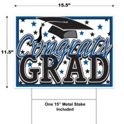 Plastic Blue Congrats Grad Graduation Party Yard Sign (6 Per Case) -Bulk Party Supplies Shop 53921 B i5 26c8b90d 666c 4cfc 9a3a de0bf26b539a