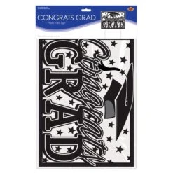 Black Plastic Congrats Grad Yard Sign (1 Per Package) -Bulk Party Supplies Shop 53921 BK i3 plastic congrats grad yard sign