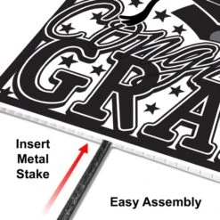 Black Plastic Congrats Grad Yard Sign (1 Per Package) -Bulk Party Supplies Shop 53921 BK i6 plastic congrats grad yard sign