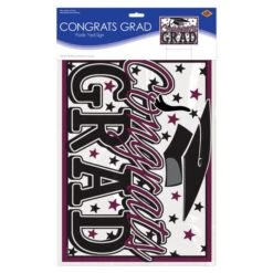 Burgundy Plastic Congrats Grad Yard Sign (1 Per Package) 8 Burgundy Plastic Congrats Grad Yard Sign (1 Per Package) -Bulk Party Supplies Shop 53921 BU i3 plastic congrats grad yard sign