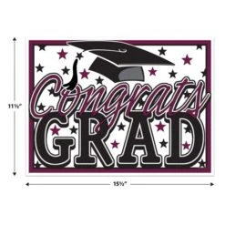 Burgundy Plastic Congrats Grad Yard Sign (1 Per Package) 10 Burgundy Plastic Congrats Grad Yard Sign (1 Per Package) -Bulk Party Supplies Shop 53921 BU i5 plastic congrats grad yard sign