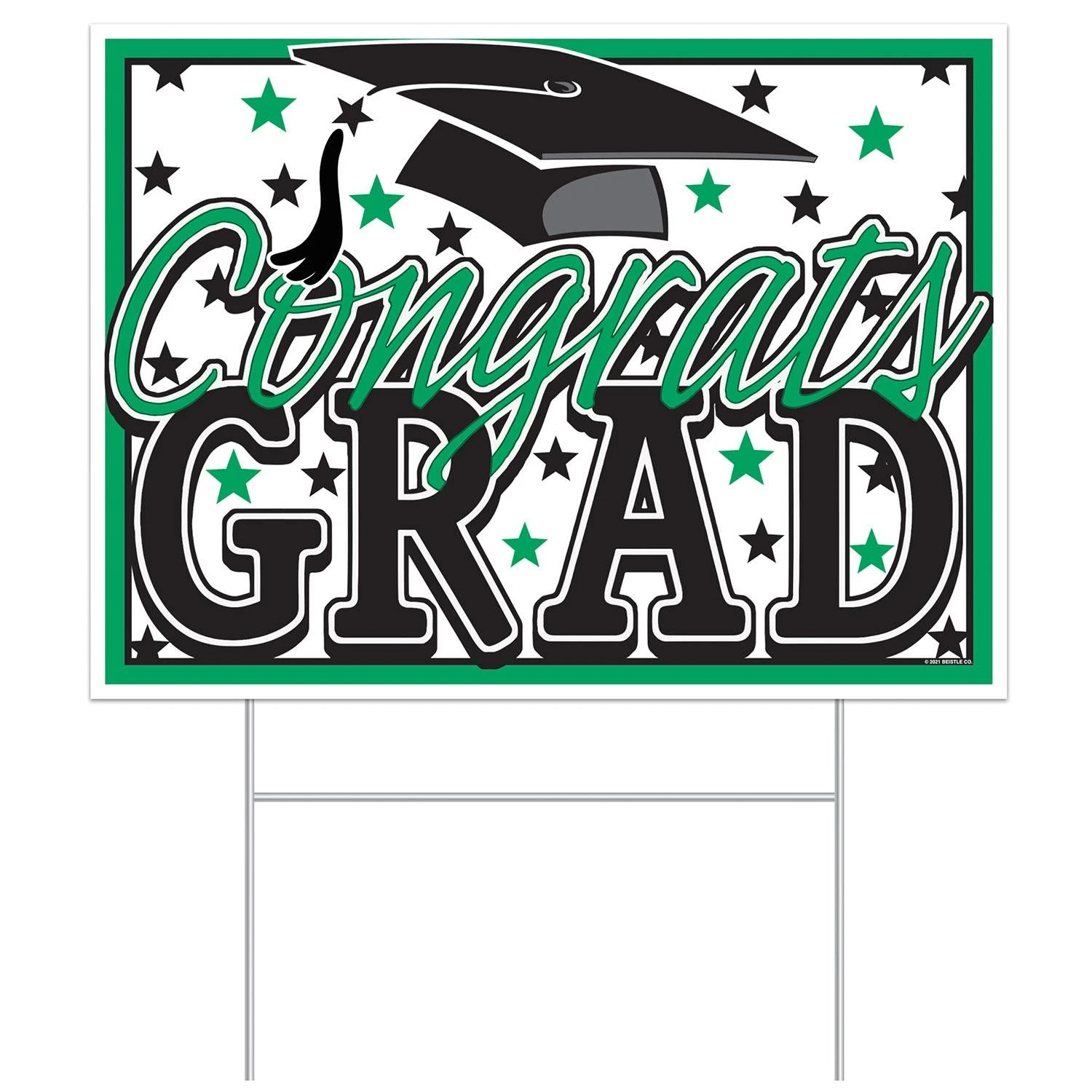 Plastic Green Congrats Grad Graduation Party Yard Sign (6 Per Case) 1 Plastic Green Congrats Grad Graduation Party Yard Sign (6 Per Case)
