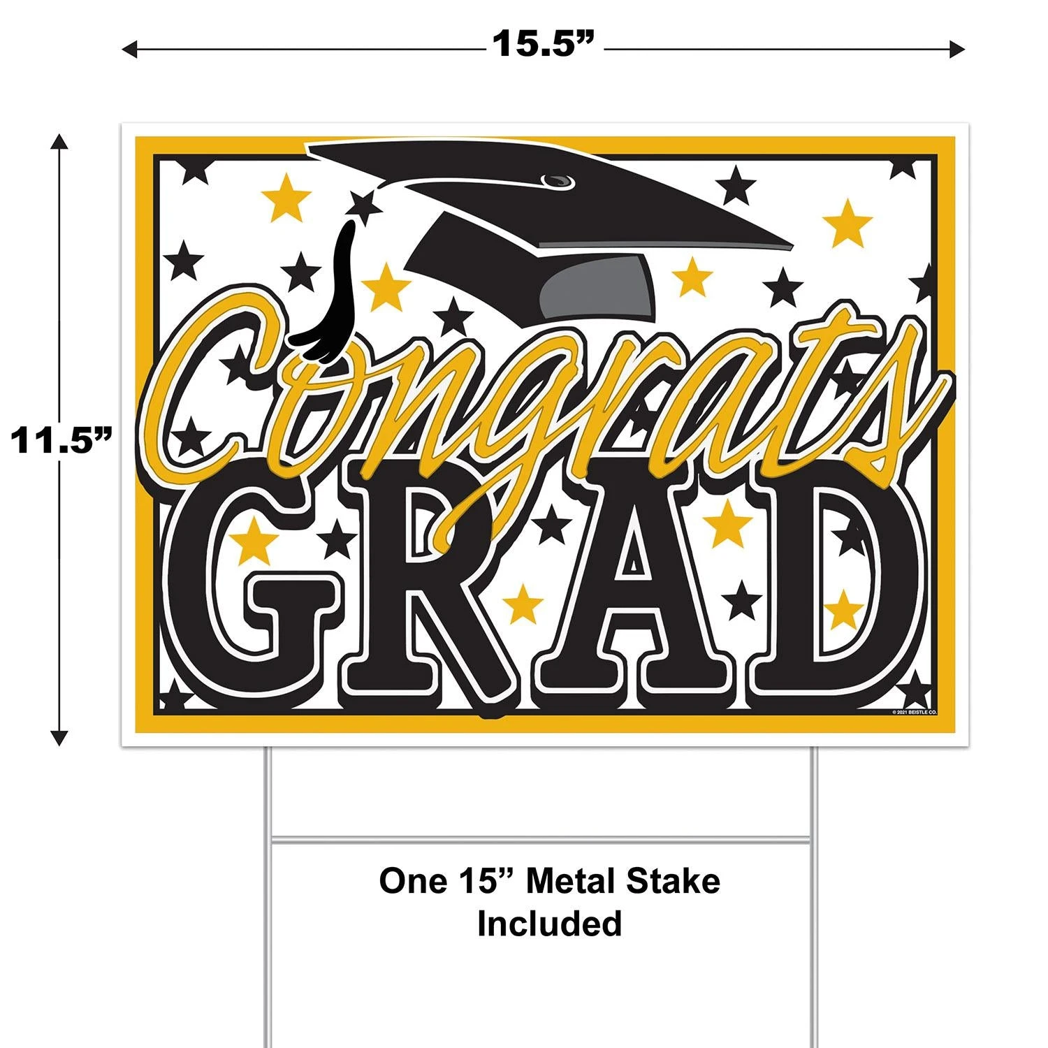 Plastic Gold Congrats Grad Graduation Party Yard Sign (6 Per Case) 5 Plastic Gold Congrats Grad Graduation Party Yard Sign (6 Per Case) - Image 5