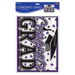 Purple Plastic Congrats Grad Yard Sign (1 Per Package) 8 Purple Plastic Congrats Grad Yard Sign (1 Per Package) -Bulk Party Supplies Shop 53921 PL i3 plastic congrats grad yard sign