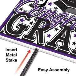 Purple Plastic Congrats Grad Yard Sign (1 Per Package) 11 Purple Plastic Congrats Grad Yard Sign (1 Per Package) -Bulk Party Supplies Shop 53921 PL i6 plastic congrats grad yard sign