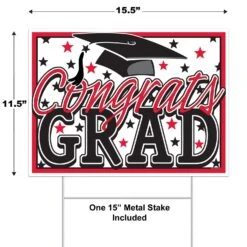 Plastic Red Congrats Grad Graduation Party Yard Sign (6 Per Case) -Bulk Party Supplies Shop 53921 R i5 131a3716 9a0f 4fe9 b805 3b7e6ad65ad4