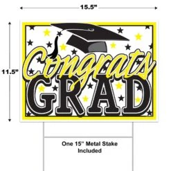 Plastic Yellow Congrats Grad Graduation Party Yard Sign (6 Per Case) 9 Plastic Yellow Congrats Grad Graduation Party Yard Sign (6 Per Case) -Bulk Party Supplies Shop 53921 Y i5 132c4762 a909 4ff7 80c7 d8a44a07cb56