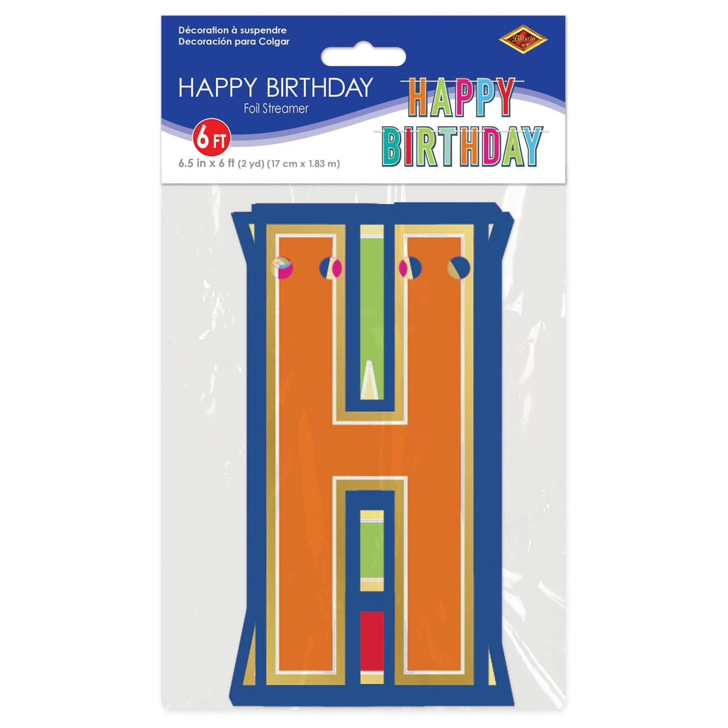 Foil Happy Birthday Party Streamer (12 Per Case) 4 Foil Happy Birthday Party Streamer (12 Per Case) - Image 4