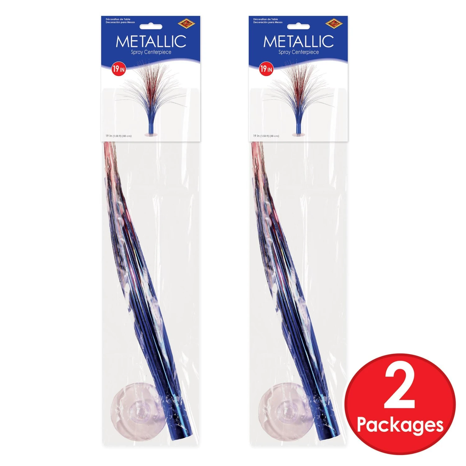 Metallic Spray Centerpiece - Red, Silver, Blue (6 Per Case) 4 Metallic Spray Centerpiece - Red, Silver, Blue (6 Per Case) - Image 4