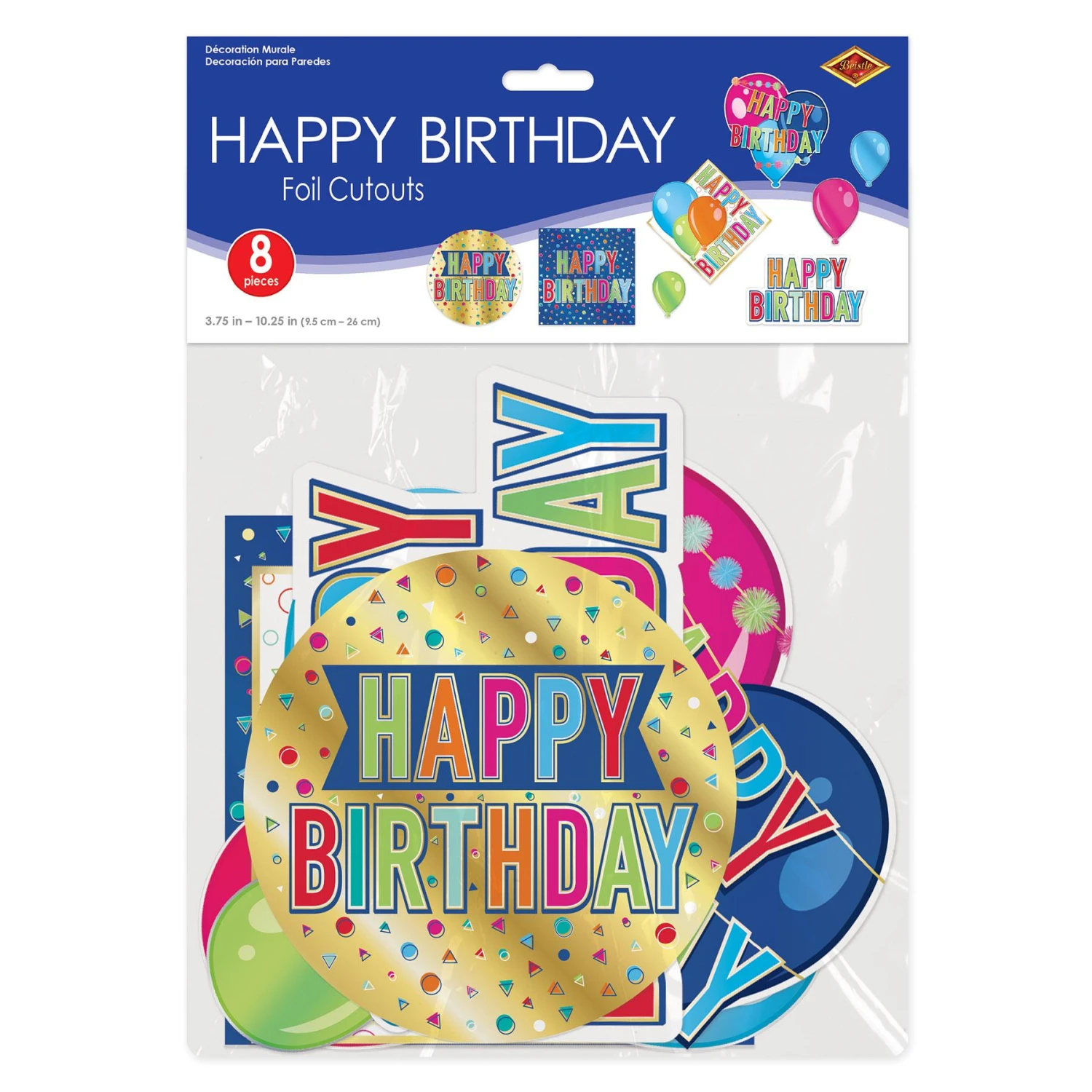 Foil Happy Birthday Party Cutouts (96 Per Case) 4 Foil Happy Birthday Party Cutouts (96 Per Case) - Image 4