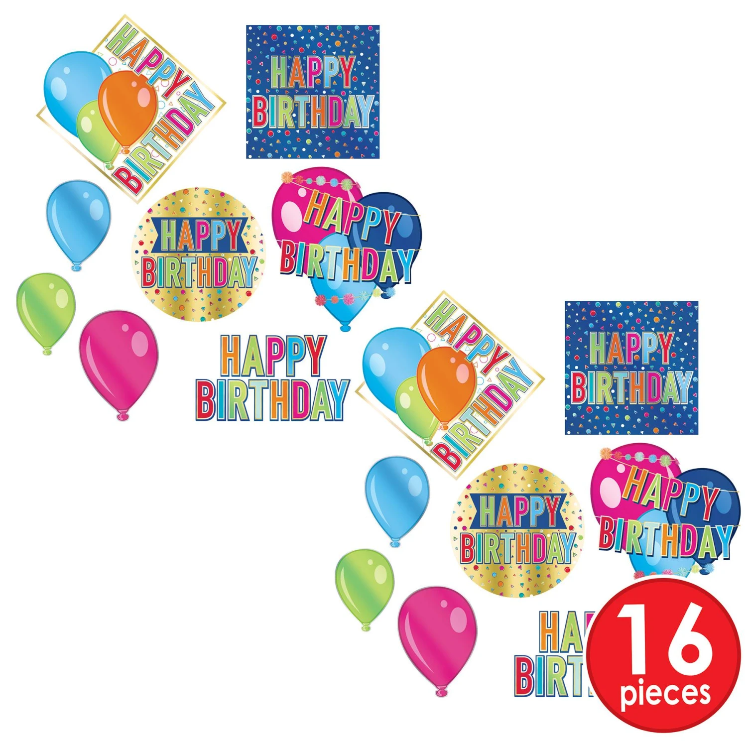 Foil Happy Birthday Party Cutouts (96 Per Case) 8 Foil Happy Birthday Party Cutouts (96 Per Case) - Image 8