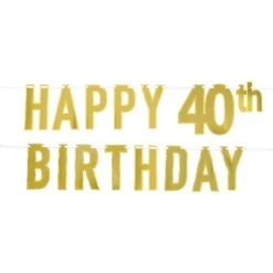 Foil Happy 40th Birthday Party Streamer (12 Per Case)