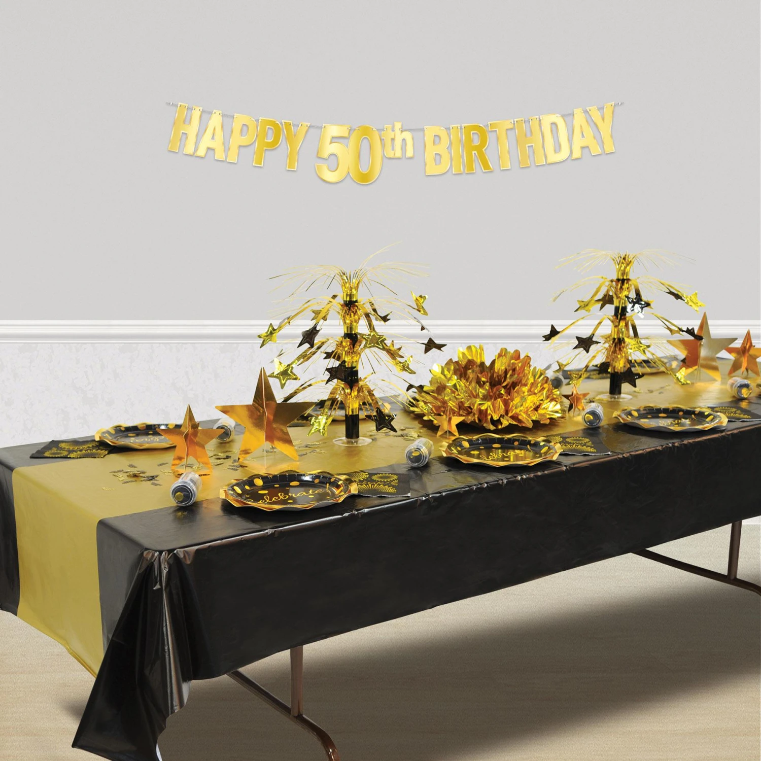 Foil Happy 50th Birthday Party Streamer (12 Per Case) 2 Foil Happy 50th Birthday Party Streamer (12 Per Case) - Image 2