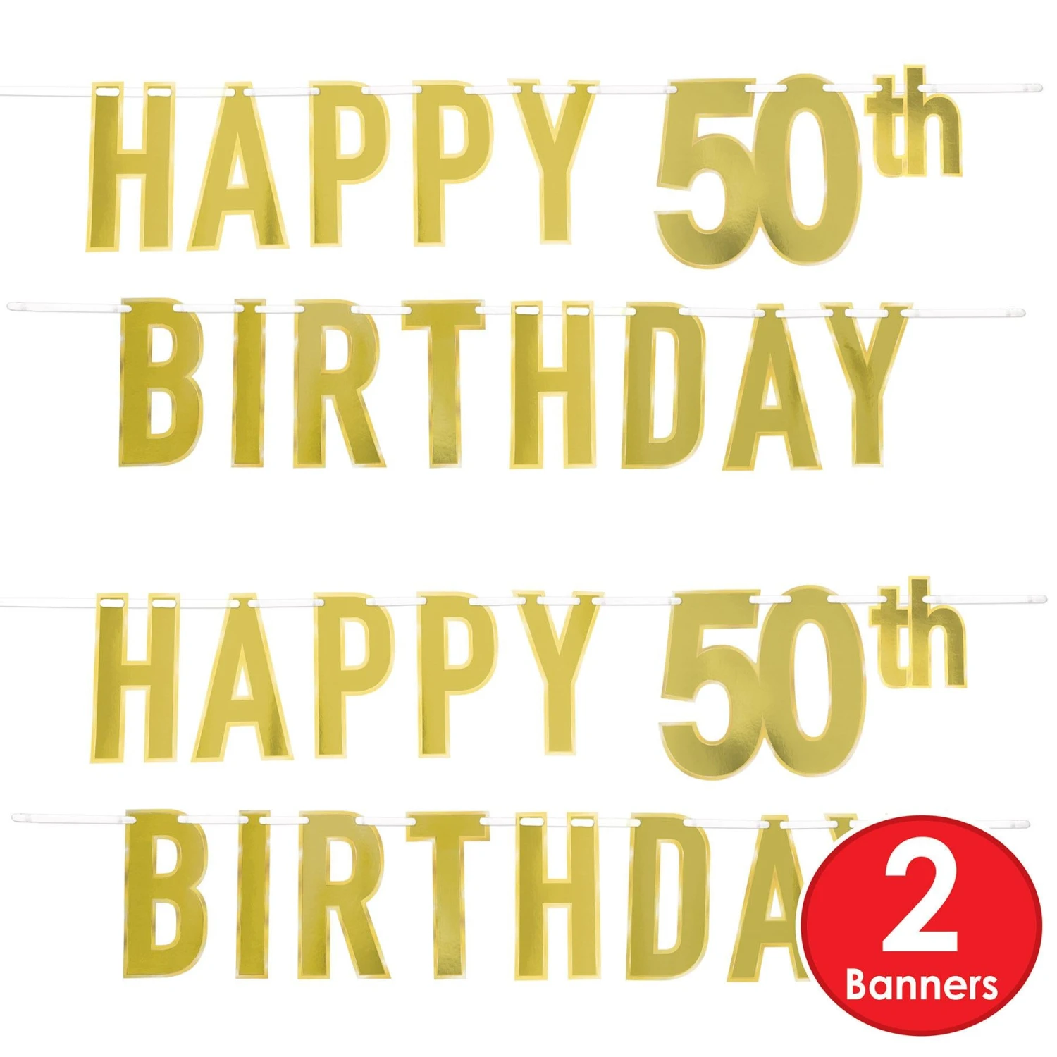 Foil Happy 50th Birthday Party Streamer (12 Per Case) 8 Foil Happy 50th Birthday Party Streamer (12 Per Case) - Image 8