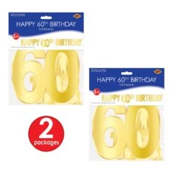 Foil Happy 60th Birthday Party Streamer (12 Per Case) -Bulk Party Supplies Shop 53942 60 i3 1