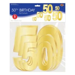 Foil 50th Birthday Party Cutouts (72 Per Case) -Bulk Party Supplies Shop 53947 50 i3 83e86ad0 f6a4 4524 9ebc 8dfcdd6cc1c6