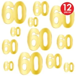 Foil 60th Birthday Party Cutouts (72 Per Case) 15 Foil 60th Birthday Party Cutouts (72 Per Case) -Bulk Party Supplies Shop 53947 60 i7 1