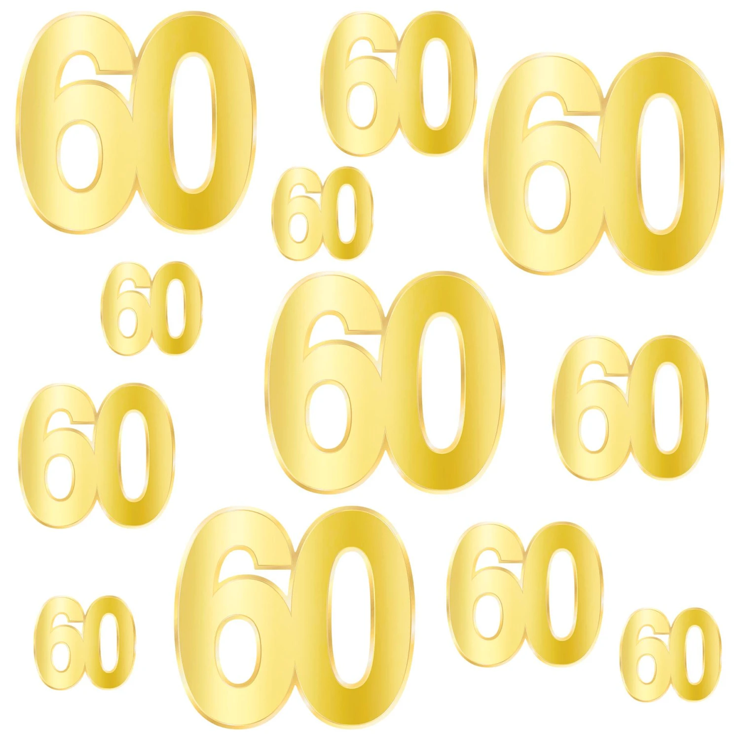 Foil 60th Birthday Party Cutouts (72 Per Case) 7 Foil 60th Birthday Party Cutouts (72 Per Case) - Image 7