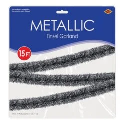 Metallic Party Tinsel Garland- Black (6 Per Case) -Bulk Party Supplies Shop 53967 BKS i3 5cf11a16 9c4d 41c8 a68b fe10711c547f
