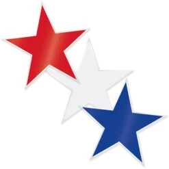 Plastic Star Cutout Decorations (3 Per Package)