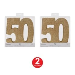 3-D Glittered 50th Birthday Party Centerpiece (6 Per Case) -Bulk Party Supplies Shop 54000 50GD i3 1