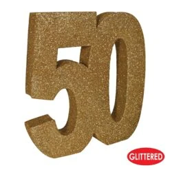 3-D Glittered 50th Birthday Party Centerpiece (6 Per Case) -Bulk Party Supplies Shop 54000 50GD i4 55d750e9 7855 47f3 9da3 0c97d79b02ae