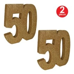 3-D Glittered 50th Birthday Party Centerpiece (6 Per Case) -Bulk Party Supplies Shop 54000 50GD i7 1
