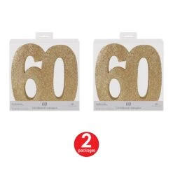 3-D Glittered 60th Birthday Party Centerpiece (6 Per Case) -Bulk Party Supplies Shop 54000 60GD i3 1