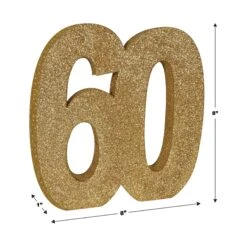 3-D Glittered 60th Birthday Party Centerpiece (6 Per Case) -Bulk Party Supplies Shop 54000 60GD i5 cafbf174 de5e 4207 a7fc 55292417c033