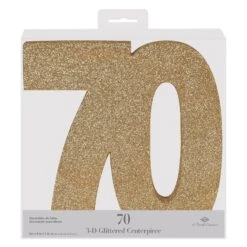 3-D Glittered 70 Centerpiece Gold -Bulk Party Supplies Shop 54000 70GD i3