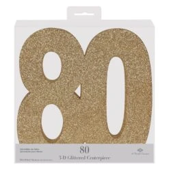3-D Glittered 80 Centerpiece Gold -Bulk Party Supplies Shop 54000 80GD i3