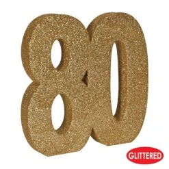 3-D Glittered 80 Centerpiece Gold -Bulk Party Supplies Shop 54000 80GD i4