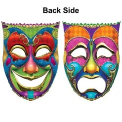 Mardi Gras Jumbo Foil Comedy & Tragedy Face Cutouts (12 Packages) -Bulk Party Supplies Shop 54004 i4 2