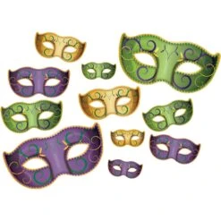 Mardi Gras Mask Cutouts (11 Per Package)