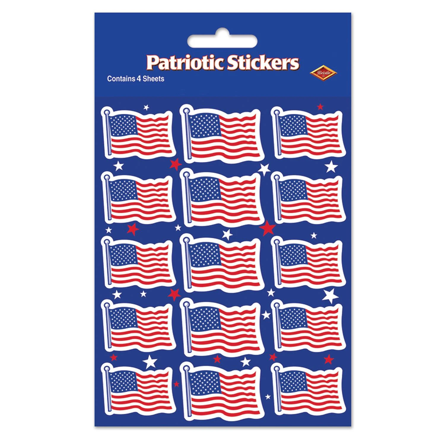 U S Flag Party Stickers (4 Sheets Per Package) 1 U S Flag Party Stickers (4 Sheets Per Package)