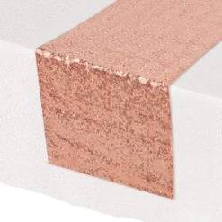 Sequined Party Table Runner - Rose Gold 6 Sequined Party Table Runner - Rose Gold -Bulk Party Supplies Shop 54111RSEGD i1