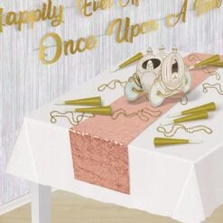 Sequined Party Table Runner - Rose Gold 7 Sequined Party Table Runner - Rose Gold -Bulk Party Supplies Shop 54111RSEGD i2