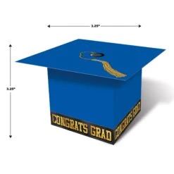 Grad Cap Graduation Party Favor Boxes - Blue (3 Per Package) 8 Grad Cap Graduation Party Favor Boxes - Blue (3 Per Package) -Bulk Party Supplies Shop 54124 B i5