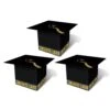 Grad Cap Graduation Party Favor Boxes - Black (3 Per Package) -Bulk Party Supplies Shop 54124 BK