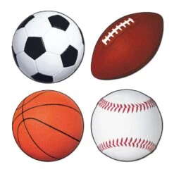 Sports Party Cutouts (4 Per Package)