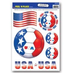Soccer Party Peel 'N Place Clings - United States (6 Per Package)